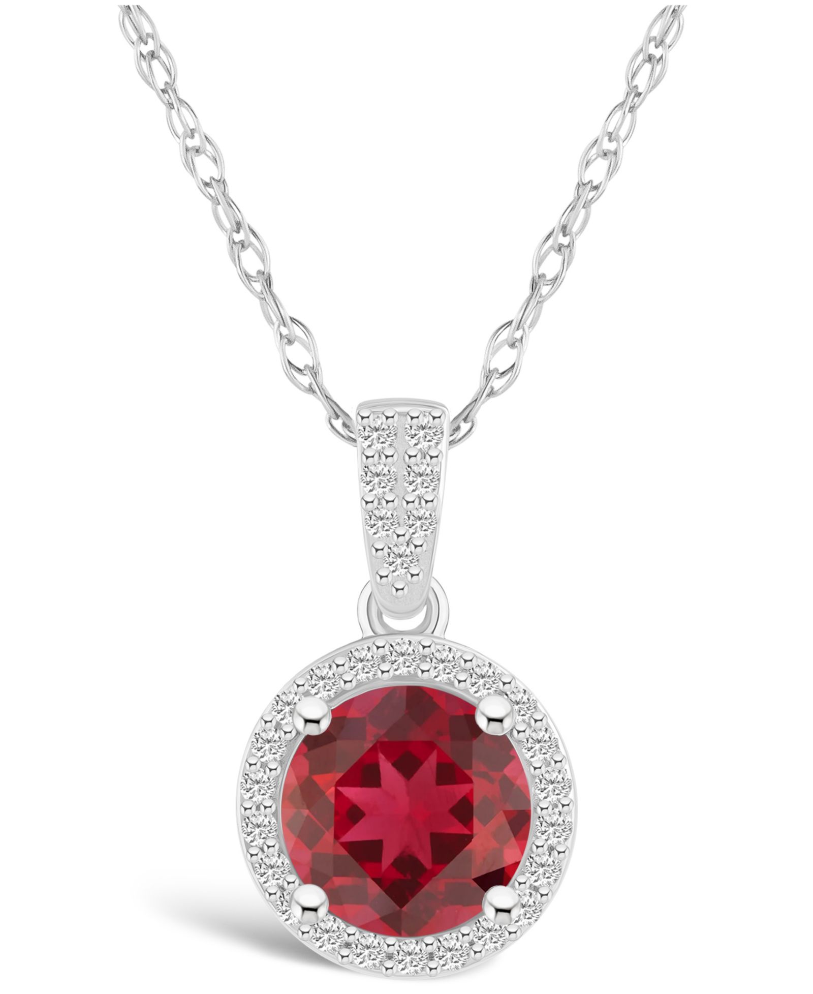 Macy's Подвеска-кулон с выращенным рубином и сапфиром в 10K White Gold