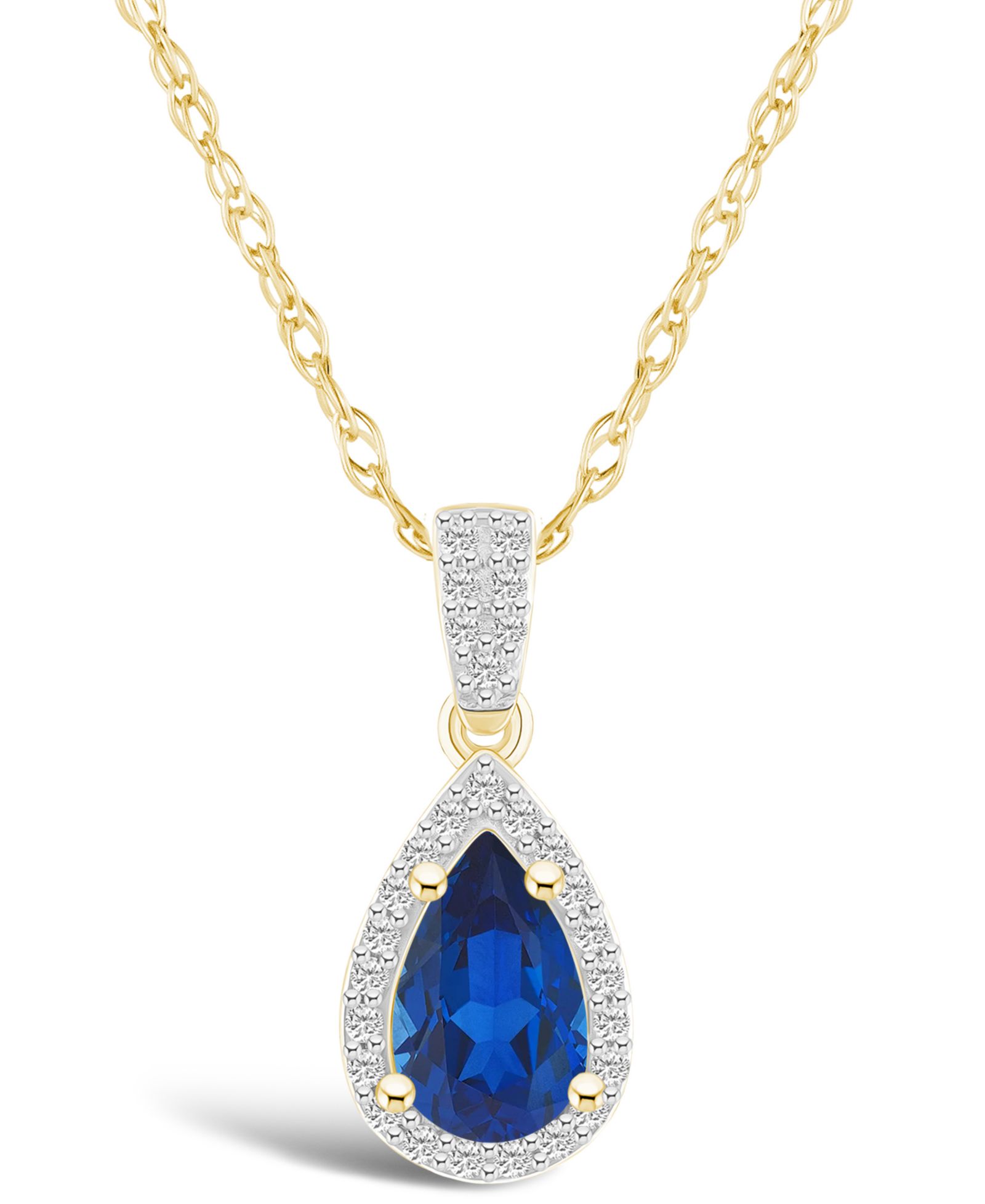 Macy's Подвеска-кулон с рубиновым гранатом (1 ct. t.w.) и белым сапфиром (1/6 ct. t.w.) в золоте 10K Yellow Gold