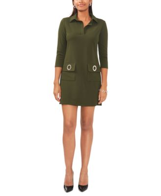 MSK Women's Grommet-Trim Three Quarter-Sleeve Shift Dress