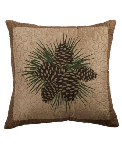 Donna Sharp Antique-Like Pine Cone Decorative Pillow, 18" x 18"