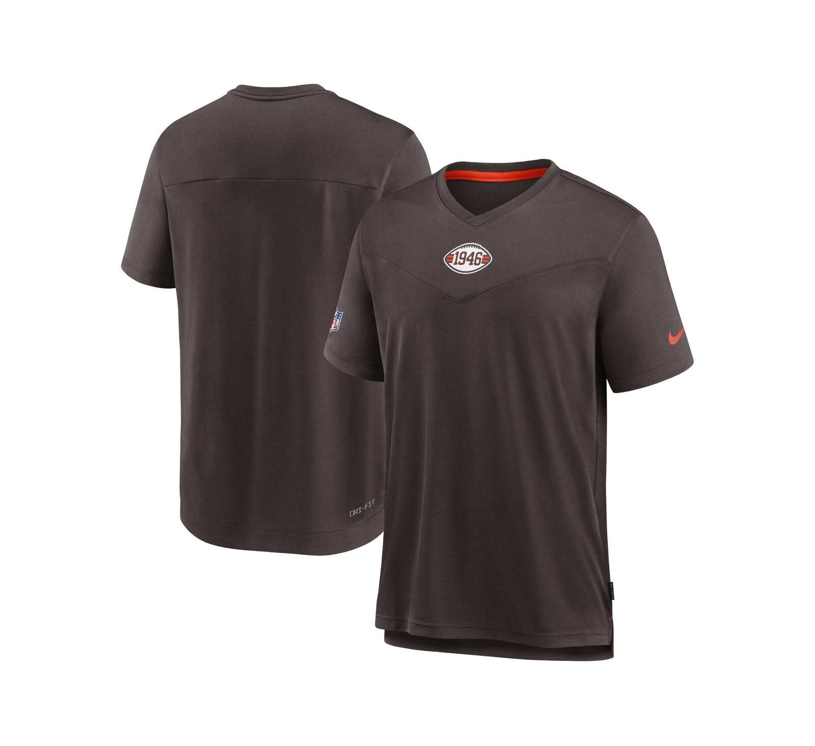 Мужская футболка Nike Cleveland Browns Sideline Coaches Vintage-like Chevron Performance V-Neck