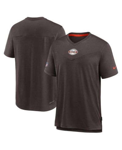 Мужская футболка Nike Cleveland Browns Sideline Coaches Vintage-like Chevron Performance V-Neck
