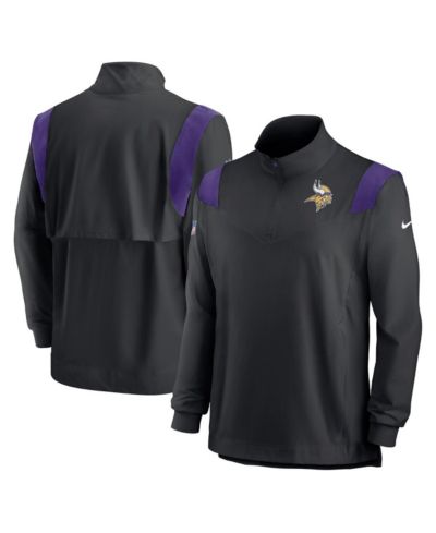 Мужской топ Nike Minnesota Vikings Sideline Coach Chevron Lockup, длинный рукав, с молнией, черный
