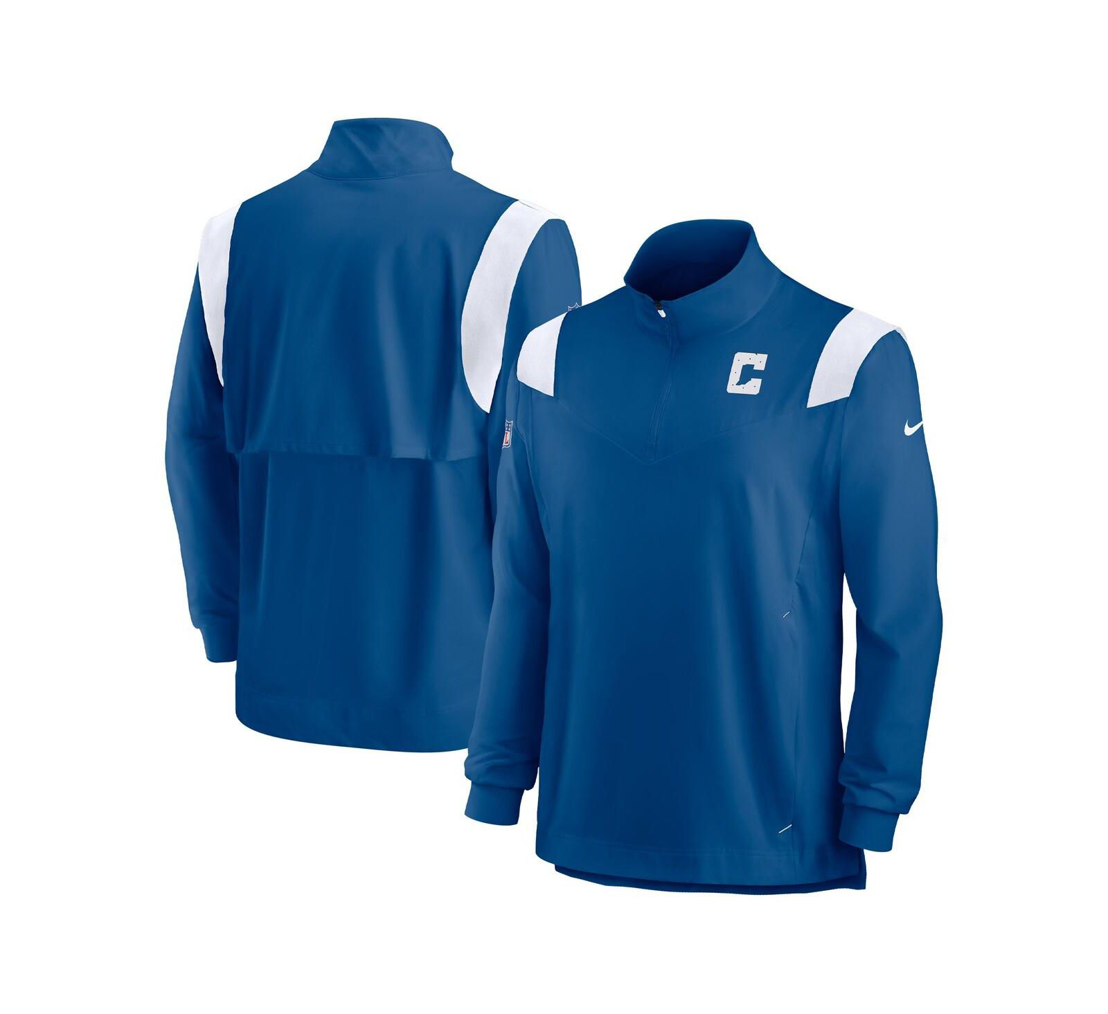 Мужская кофта Nike Indianapolis Colts Sideline Coach Chevron Lockup Quarter-Zip с длинным рукавом