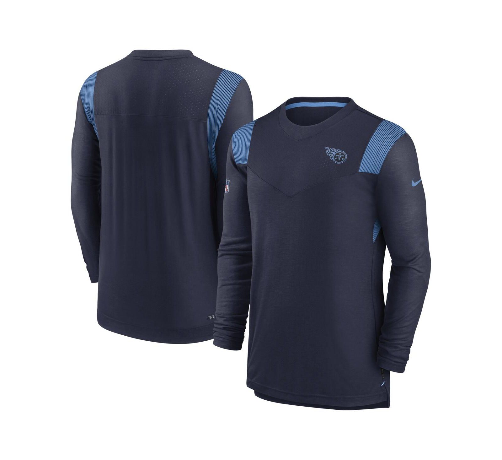 Men's Nike Navy Tennessee Titans Sideline Tonal Logo Performance Player Long Sleeve T-shirt