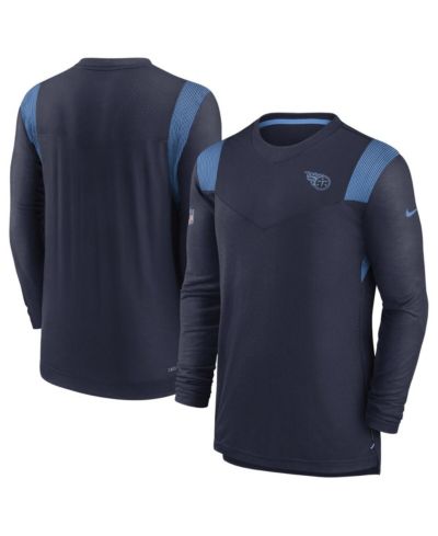 Мужская футболка Nike Navy Tennessee Titans Sideline Tonal Logo Performance Player Long Sleeve
