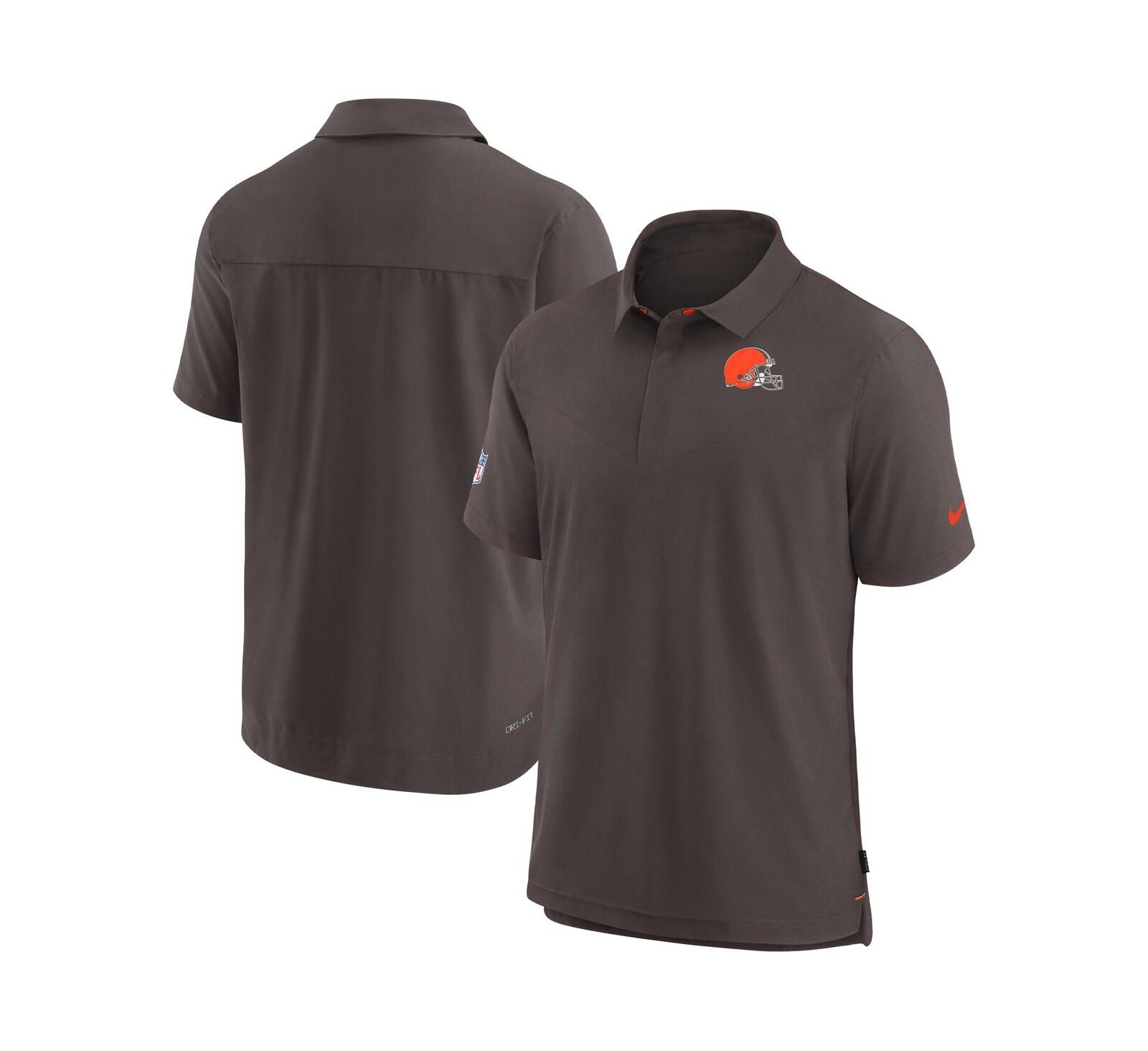 Men's Nike Brown Cleveland Browns Sideline Lockup Performance Polo Shirt