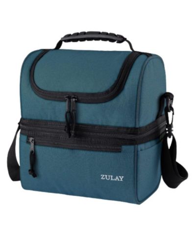 Insulated Lunch Bag Dual Compartment with Adjustable Strap