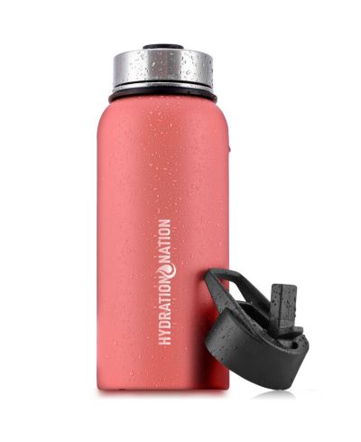 Zulay Kitchen 40oz Vacuum Insulated Water Bottle w/ 3 Lids & Straw