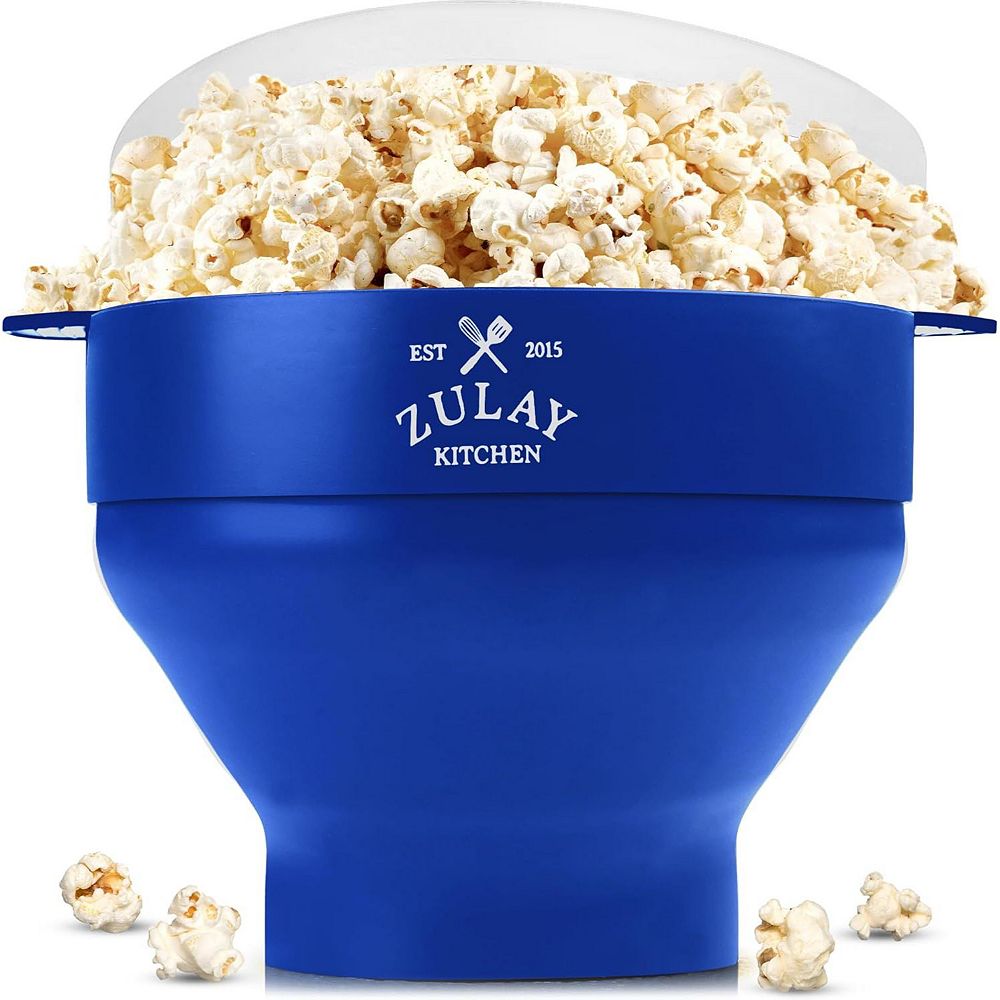 Zulay Kitchen Quick & Easy Collapsible Silicone Microwave Popcorn Popper