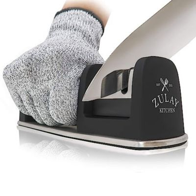 Точилка для ножей и перчатка с защитой от порезов Zulay Kitchen (2-ступенчатая заточка)