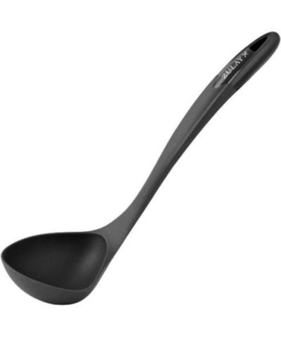 Zulay Kitchen Large Nylon Soup Ladle Spoon with Comfortable Grip