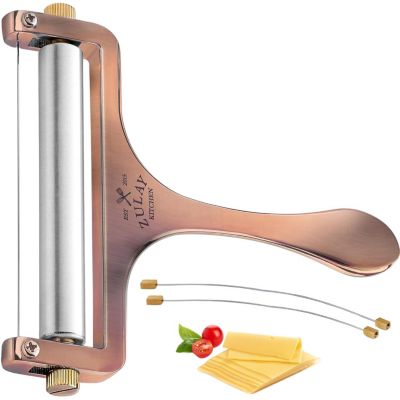 Zulay Kitchen Heavy Duty Adjustable Cheese Slicer with 2 Extra Wires