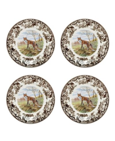 Spode Woodland Red Fox Dinner Plates, Set of 4