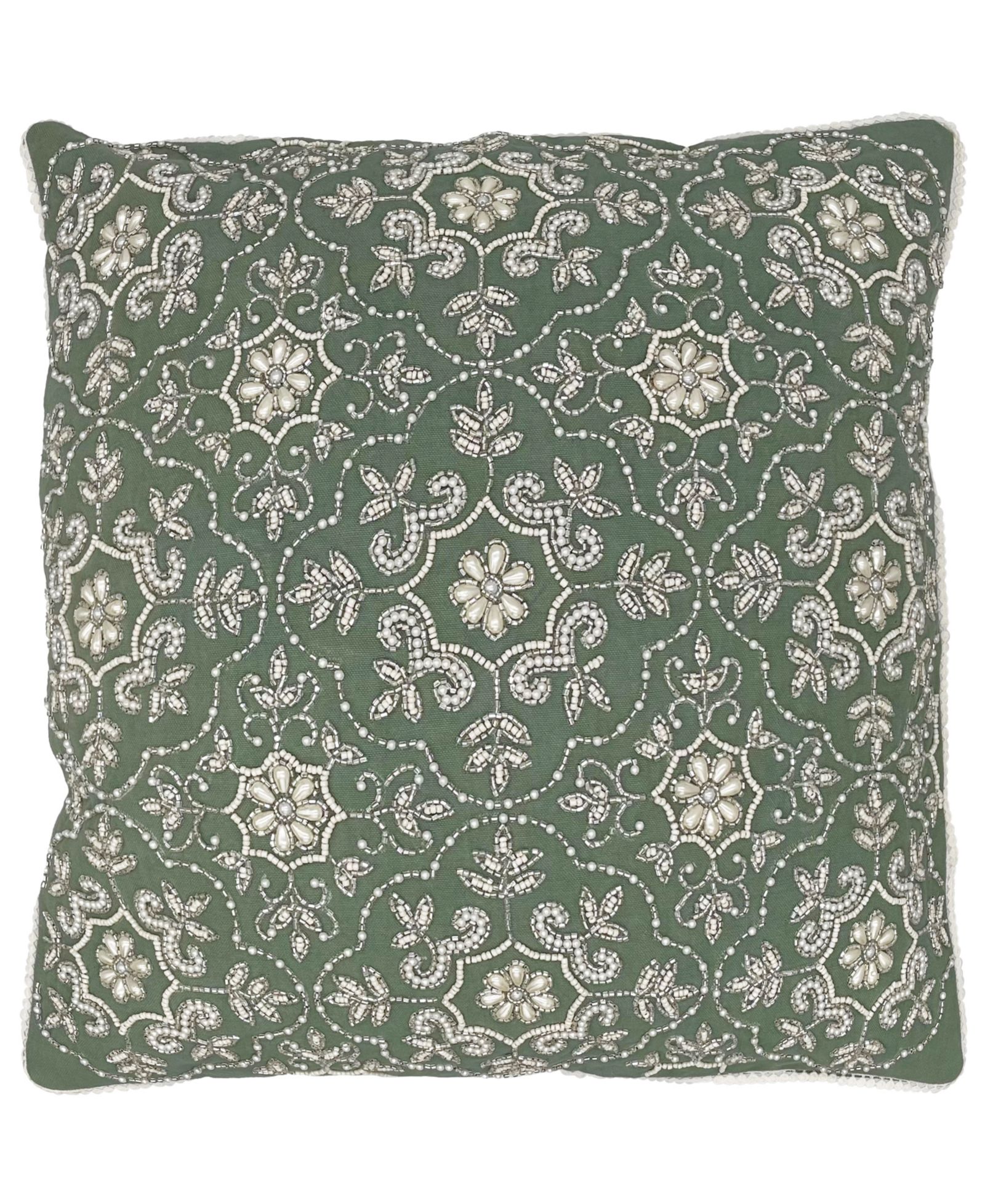 Mod Lifestyles Emblem Medallion Beaded Pillow, 20" x 20"