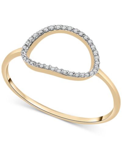 Wrapped™ Кольцо Diamond Elongated Circle в 10k Gold