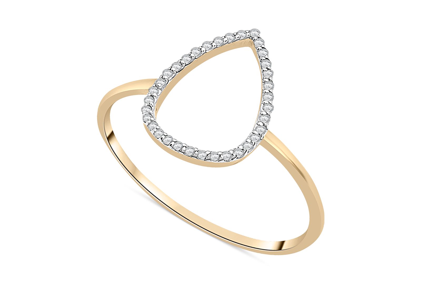Wrapped™ Diamond Open Teardrop Ring (1/20 ct. t.w.) in 10k Gold, Created for Macy's