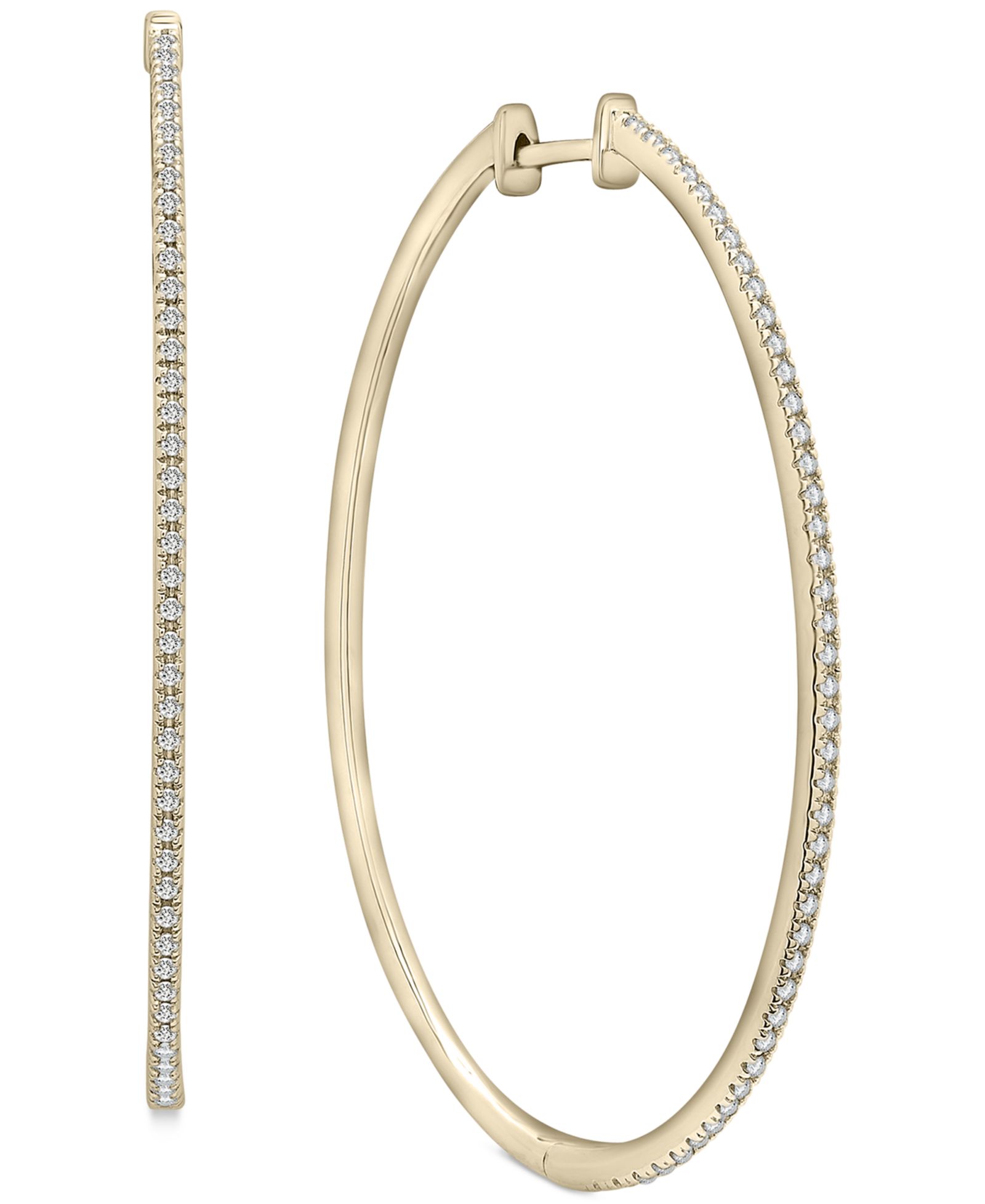 Серьги-кольца Wrapped™ Diamond Medium в 14k Gold-Plated Sterling Silver