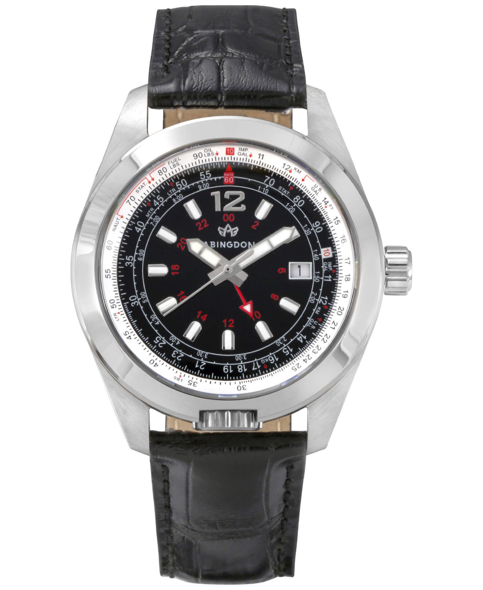 Abingdon Co. Женские часы Amelia Swiss GMT с кожаным ремешком 40mm