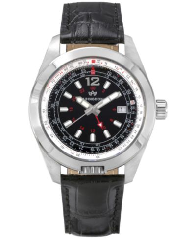 Abingdon Co. Женские часы Amelia Swiss GMT с кожаным ремешком 40mm