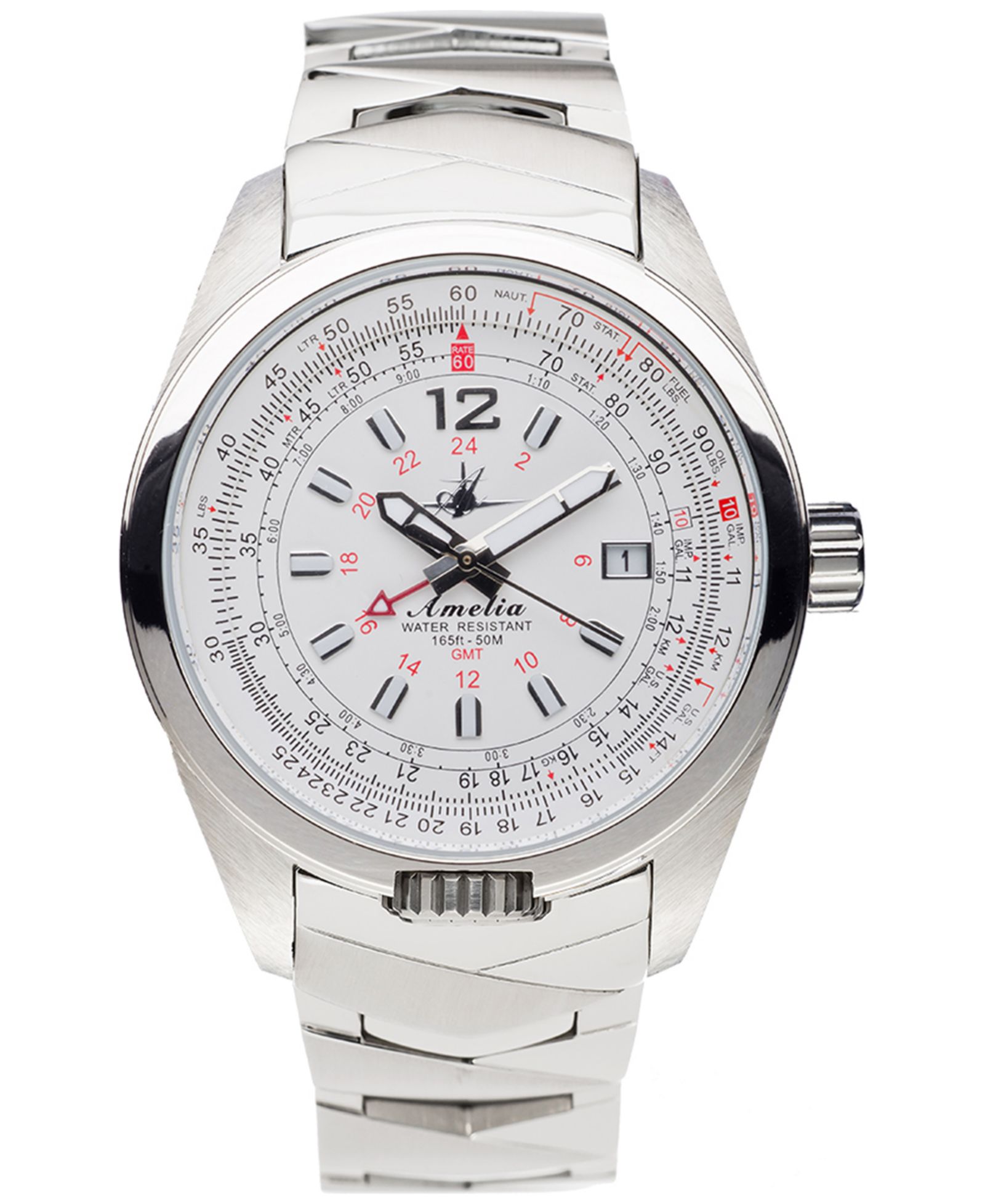 Женские часы Abingdon Co. Amelia Swiss GMT Stainless Steel Bracelet, 40mm
