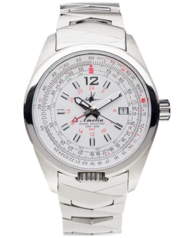 Abingdon Co. Women's Amelia Swiss GMT Stainless Steel Bracelet Watch 40mm