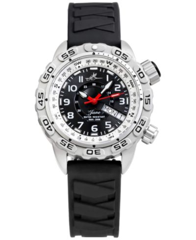 Abingdon Co. Women's Jane Black Silicone Strap Watch 35mm