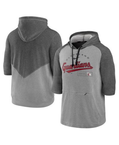 Мужское худи Nike Cleveland Guardians Team Modern Arch с рукавом 3/4, меланжевый угольный и меланжевый серый