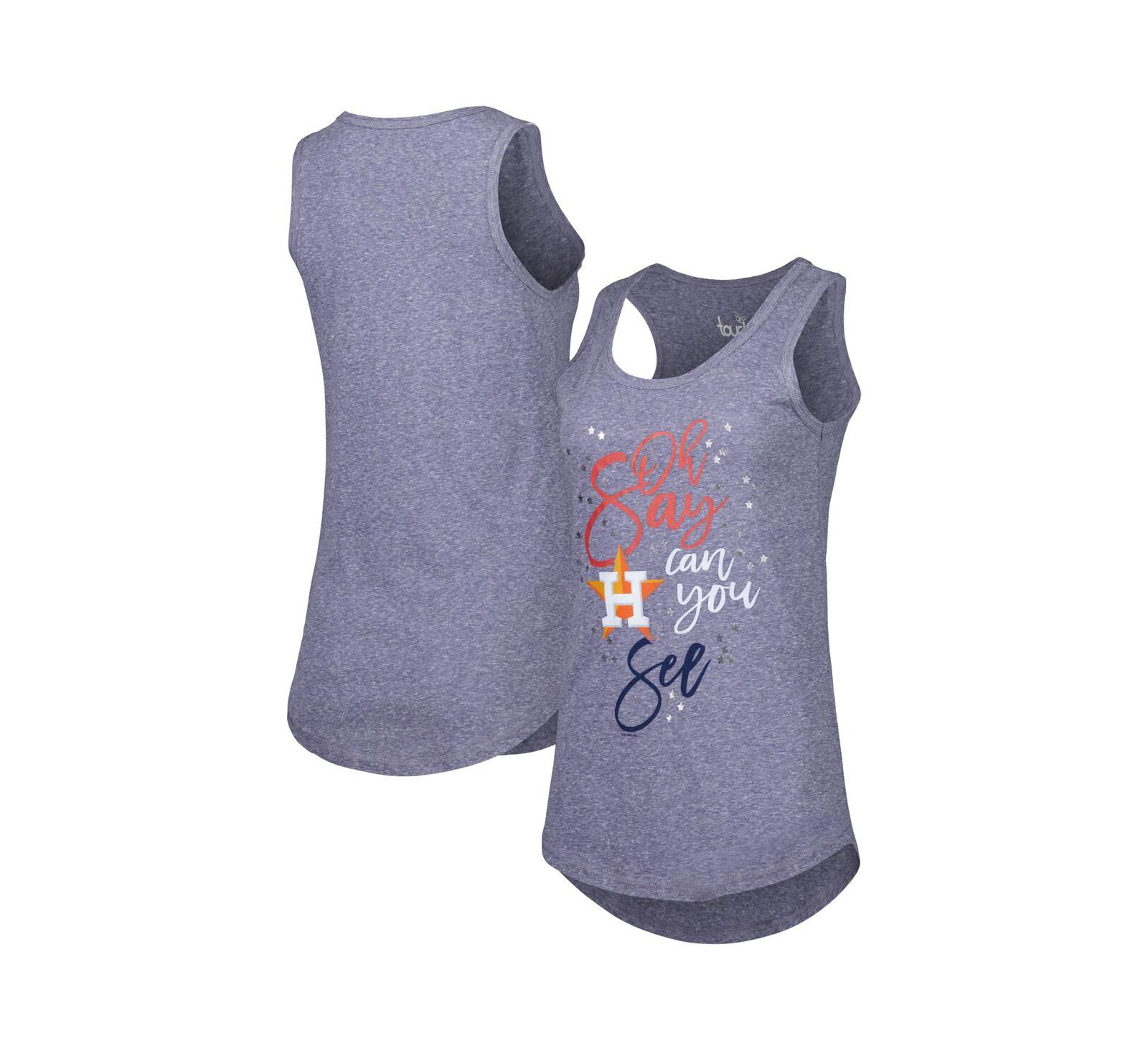 Женский майка-топ Touch Navy Houston Astros Americana Tri-Blend Racerback
