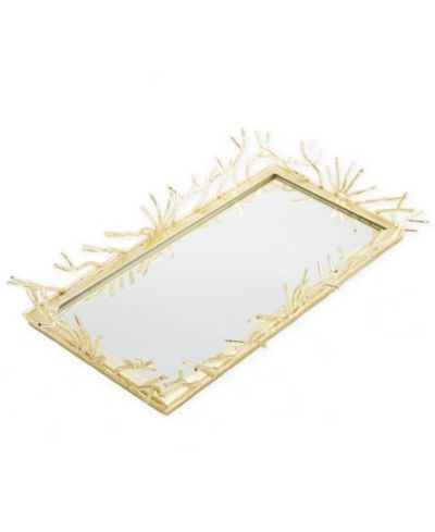 Classic Touch прямоугольный декоративный зеркальный поднос с рамкой, 12" x 6"