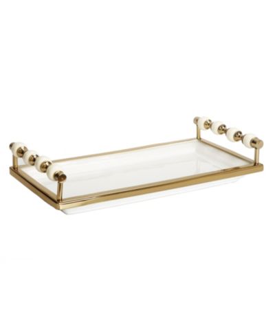 Classic Touch прямоугольный поднос с ручками из бусин, 14" x 7"