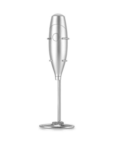Zulay Kitchen Milk Boss Portable Milk Coffee Frother Handheld Whisk Mixer with 16-Piece Stencils