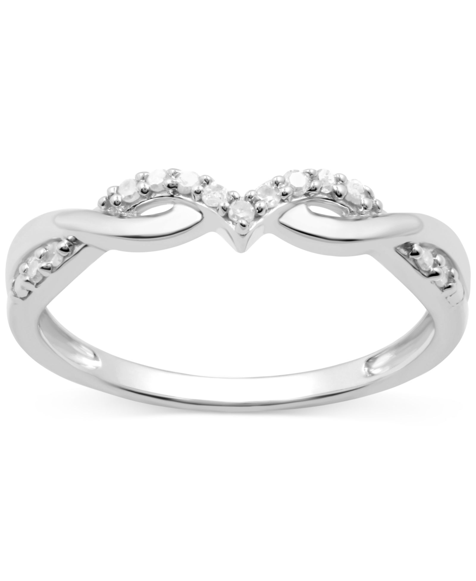 Diamond Twist Ring (1/10 ct. t.w.) in Sterling Silver
