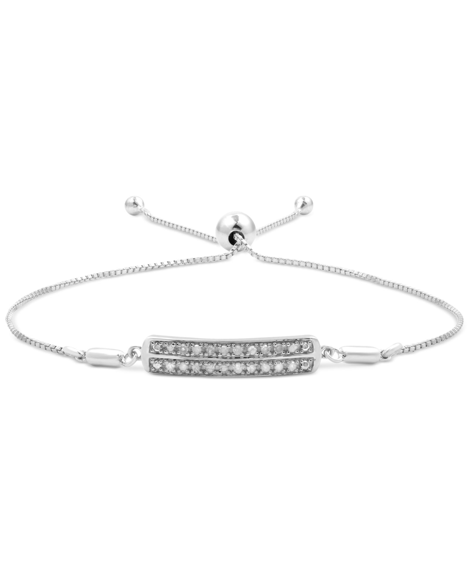 Diamond Bar Bolo Bracelet (1/6 ct. t.w.) in Sterling Silver