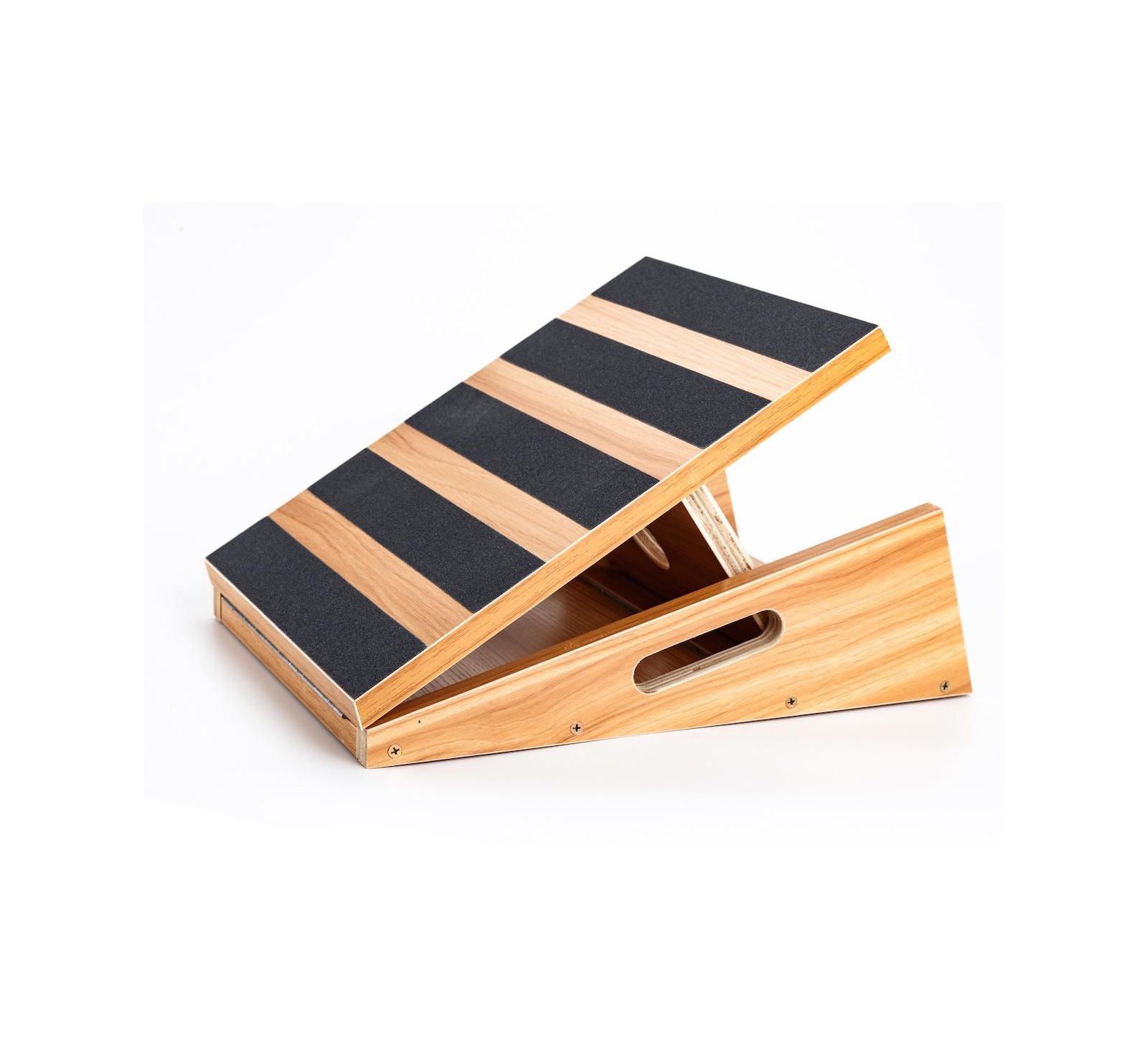 StrongTek Professional Wooden Slant Board, Calf Stretcher With Extra Side-handle