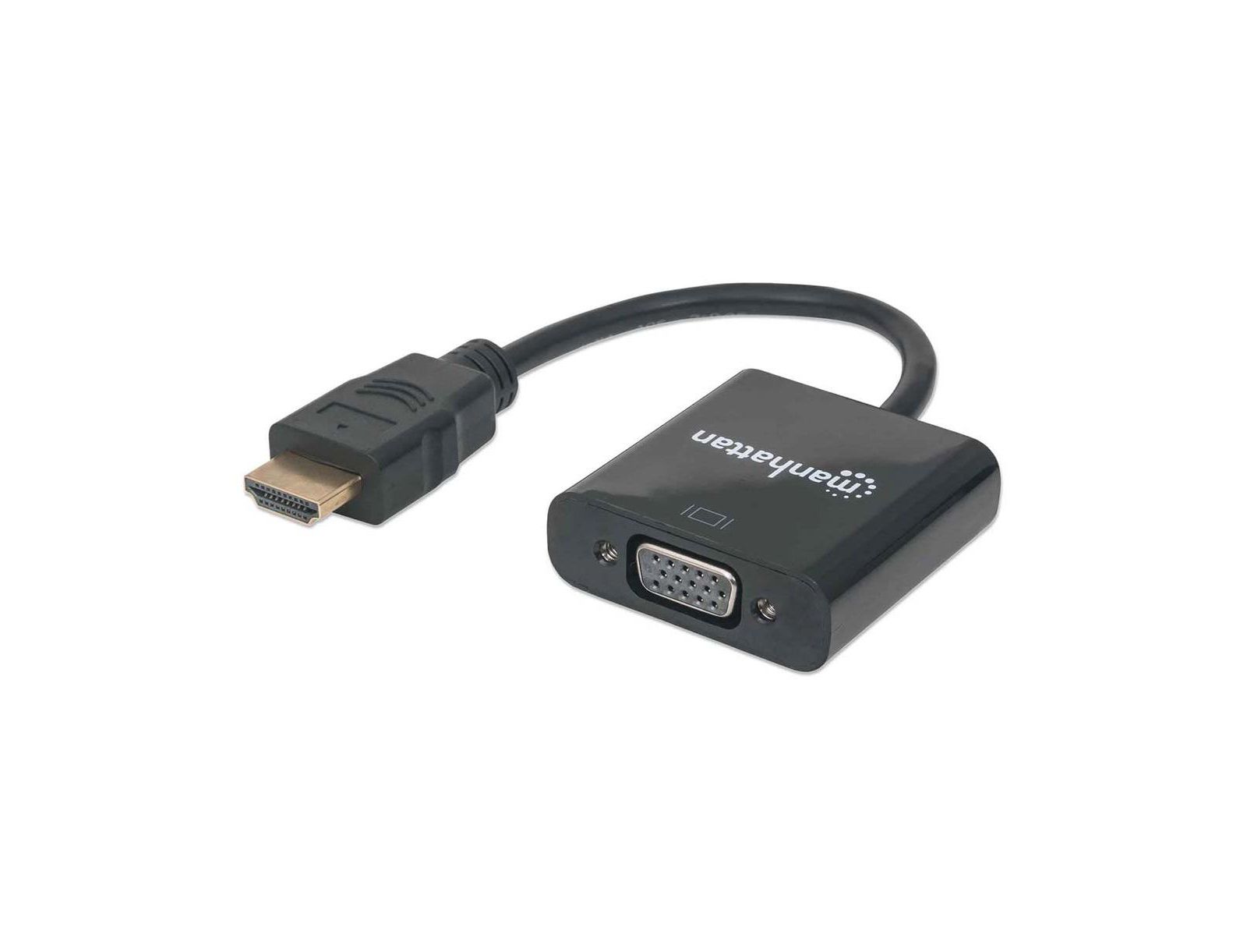 Manhattan HDMI to VGA Adapter with Micro-USB Power Compatible with HDMI and VGA Devices