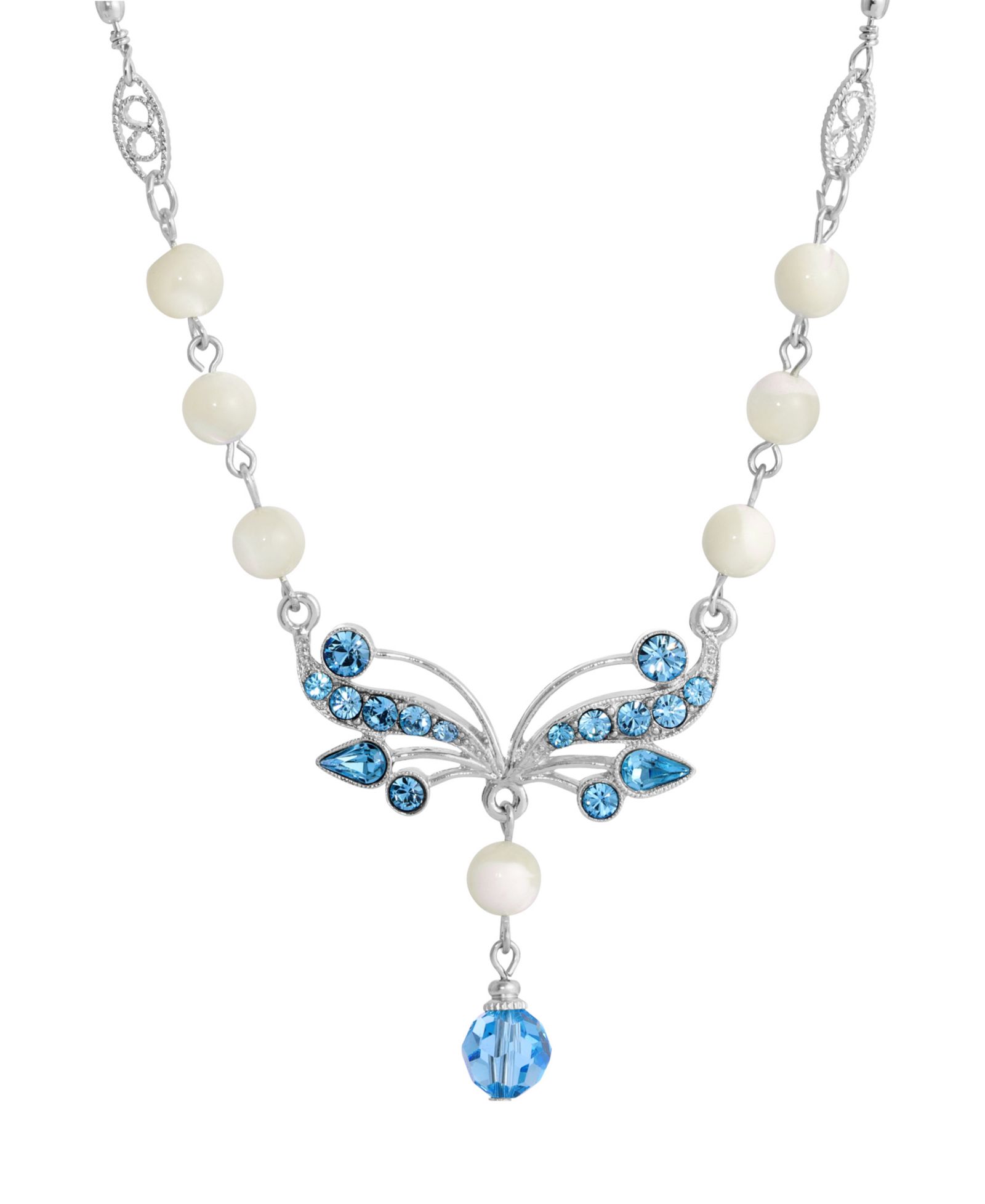 Ожерелье 2028 Silver-Tone Aqua and Mother of Pearl