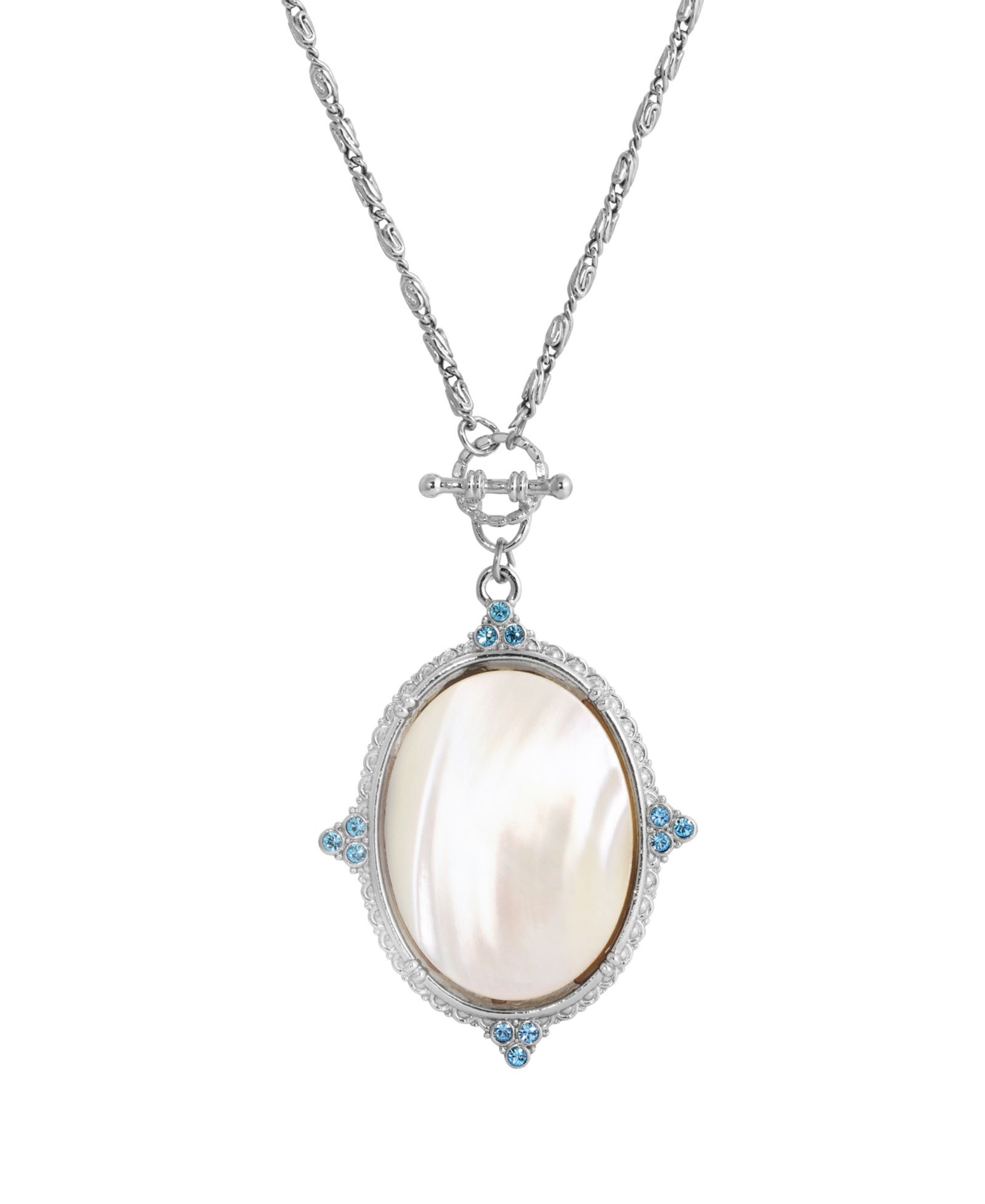 Ожерелье 2028 Silver-Tone Aqua и перламутр