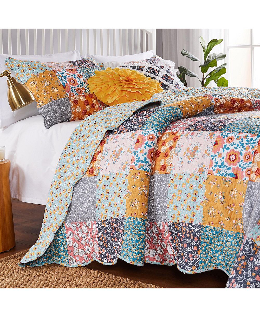 Greenland Home Fashions Набор из 3 стеганых одеял Carlie Calico, Full/Queen