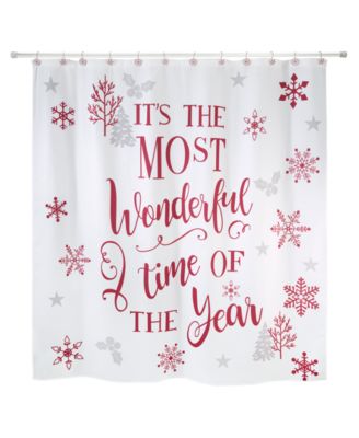 Avanti Sparkle Snowflakes Holiday Printed Shower Curtain, 72" x 72"
