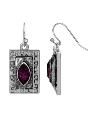 Квадратные серьги-подвески Amethyst 2028
