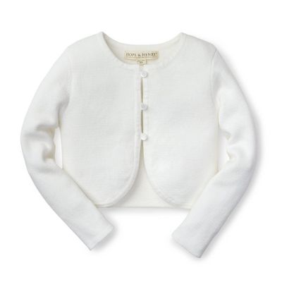 Hope & Henry Hope and Henry Girls' Cropped Curved Hem Cardigan, Kids