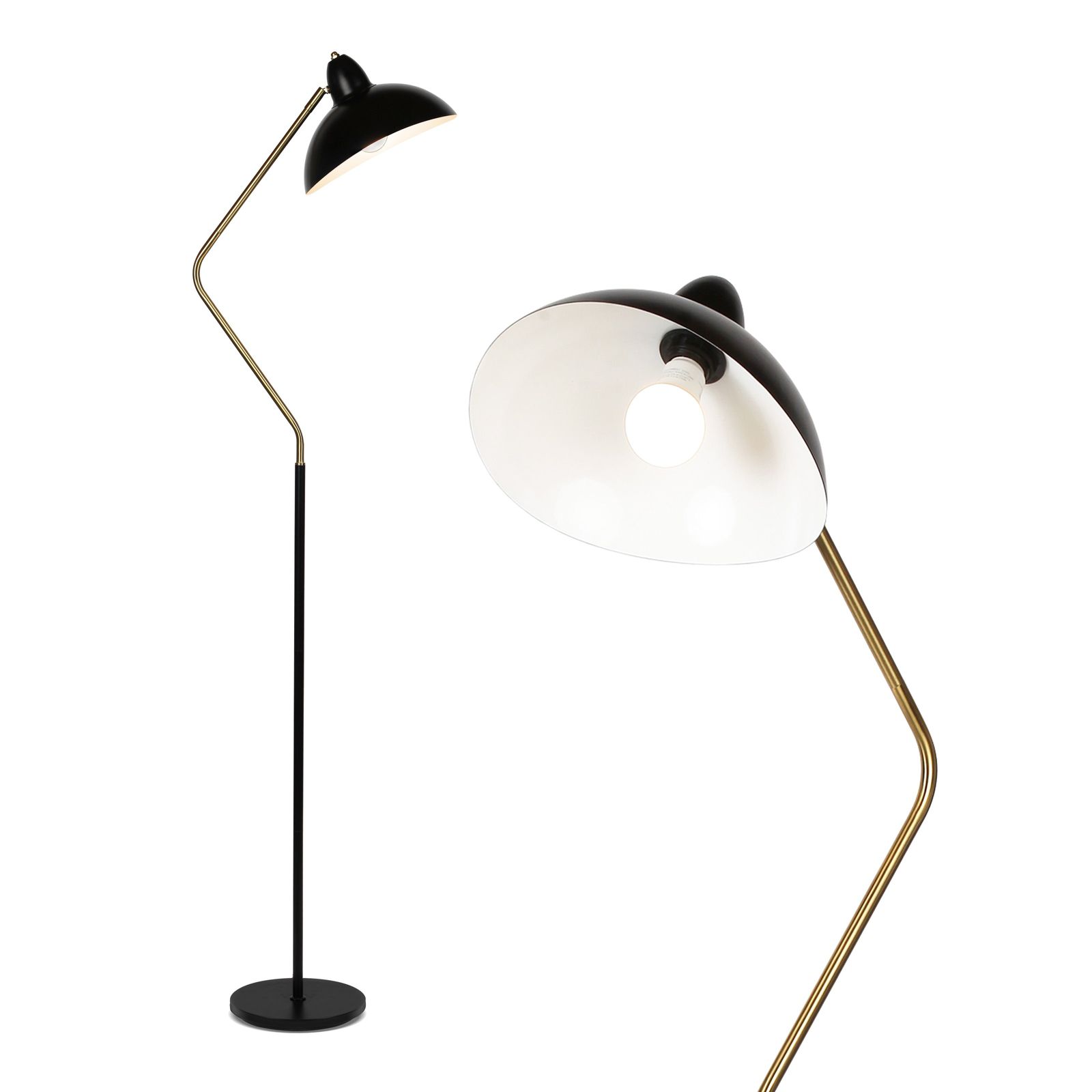 Brightech Swoop Elegant LED Reading Floor Lamp, Adjustable Shade