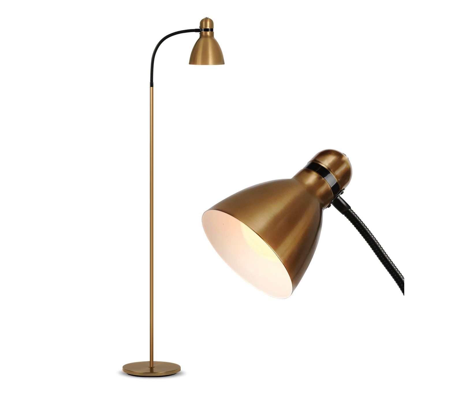 Avery 63" Adjustable Gooseneck LED Reading Floor Lamp, Light Bulb Included