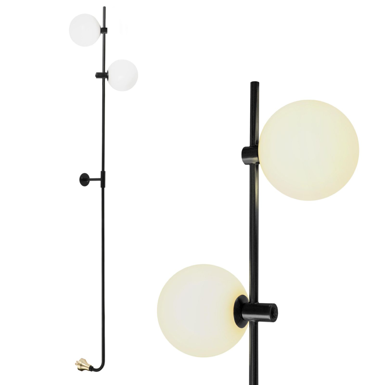 Equinox 62" Wall Plug-In LED Sconce Lamp with Glass Globe Shades