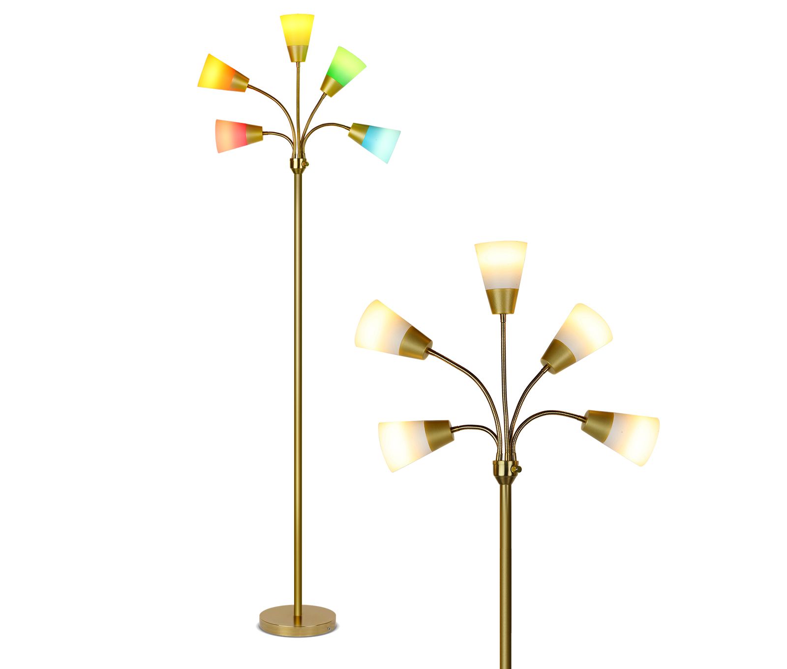 Medusa Modern 78" LED 5-Light Floor Lamp with Interchangeable Shades