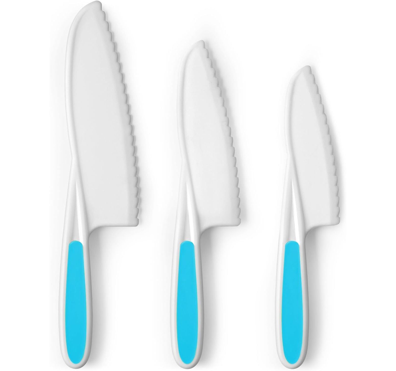 3-Piece Kids Knife Set for Real Cooking & Baking with Serrated Edges