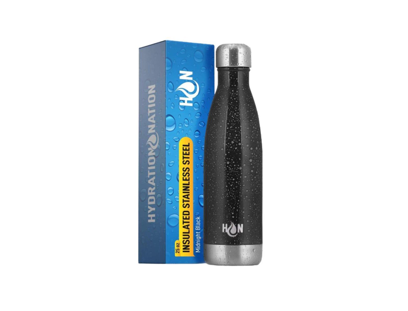 Zulay Kitchen Double Wall Insulated Metal Water Bottle For Hot & Cold Drinks with Leak-proof Lid (25oz)