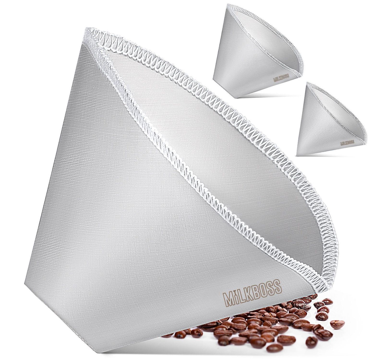 Milk Boss Pour Over Coffee Filter - Permanent Paperless Stainless Steel Reusable Coffee Filter