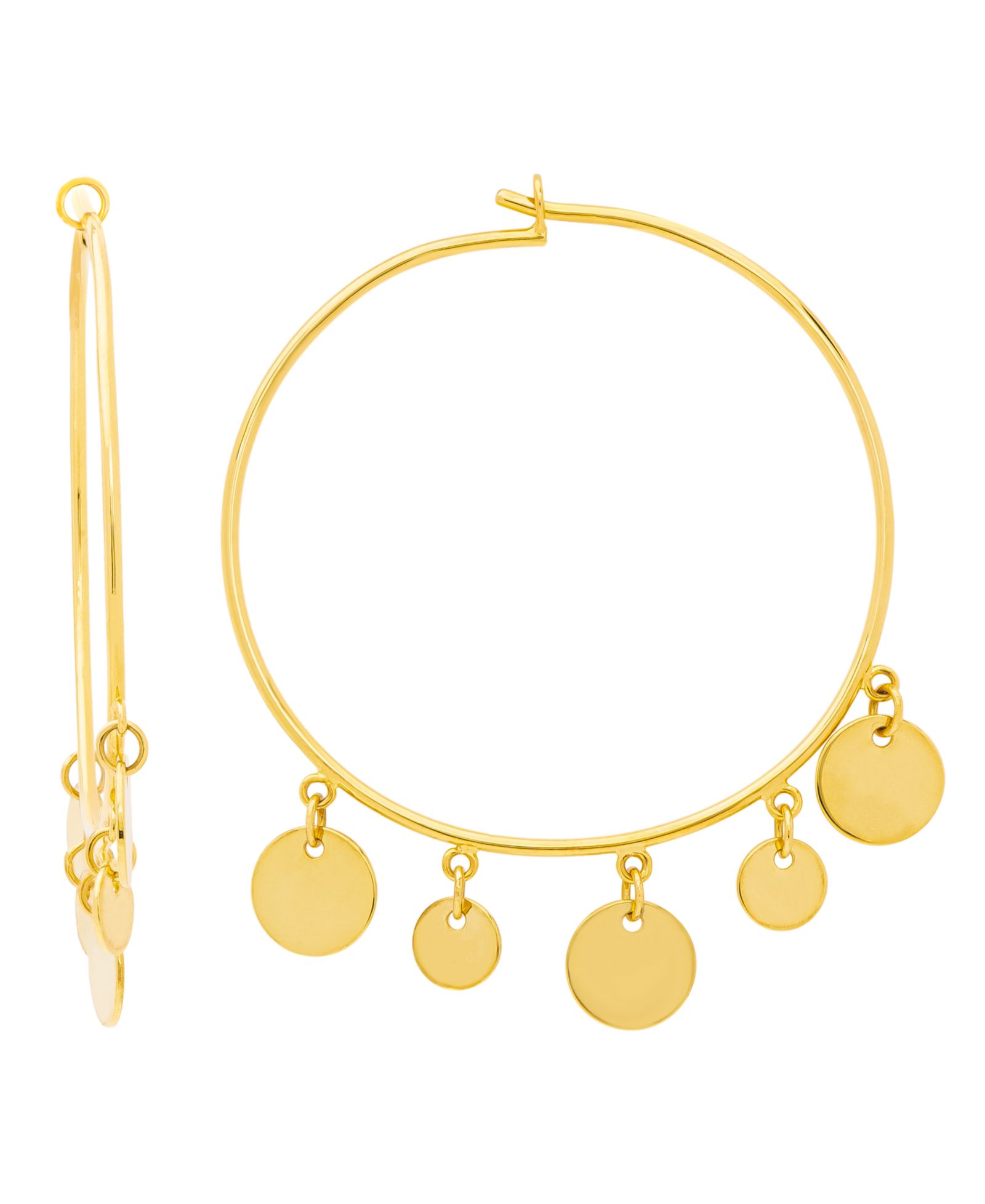 Серьги-кольца Gold Plated Dangling Discs